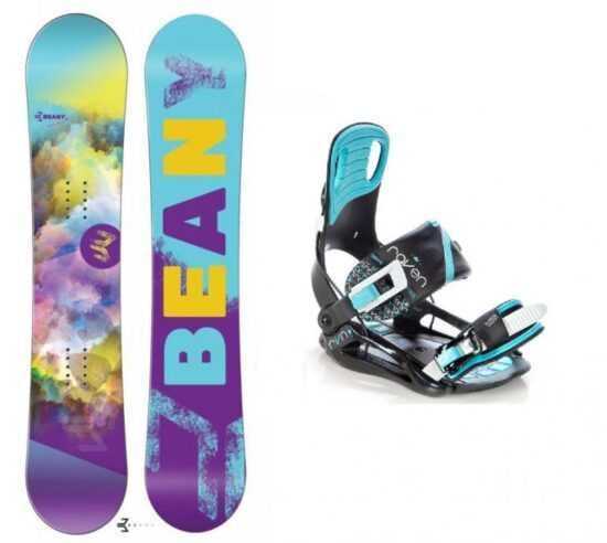 Beany Meadow dámský snowboard + vázání Raven Starlet black/mint - 145 cm + S (EU 35-39)
