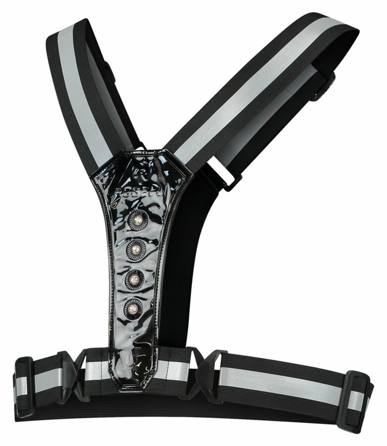 Bezpečnostní vesta s LED diodami Rogelli reflexní černá ROG351113