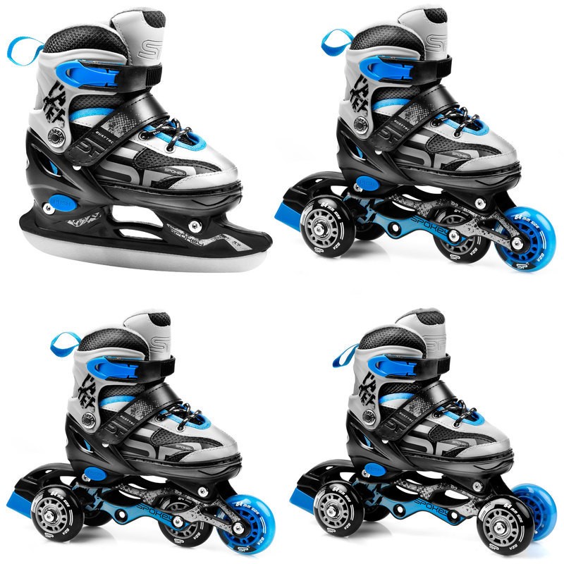 Brusle Spokey QUATTRO 4IN1 černo-modré