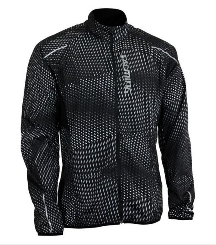 Bunda Salming Ultralite Jacket 3.0 Men Black All Over Print