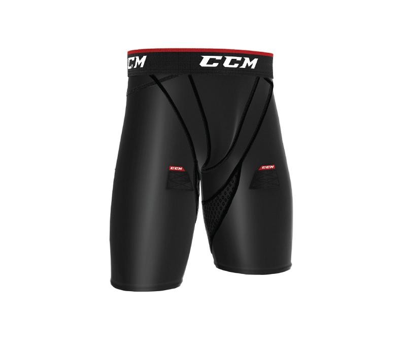 CCM Kraťasy se suspenzorem Compression Shorts Jock SR - Senior