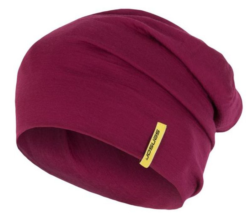 Čepice Sensor Merino Wool vínová 15200060