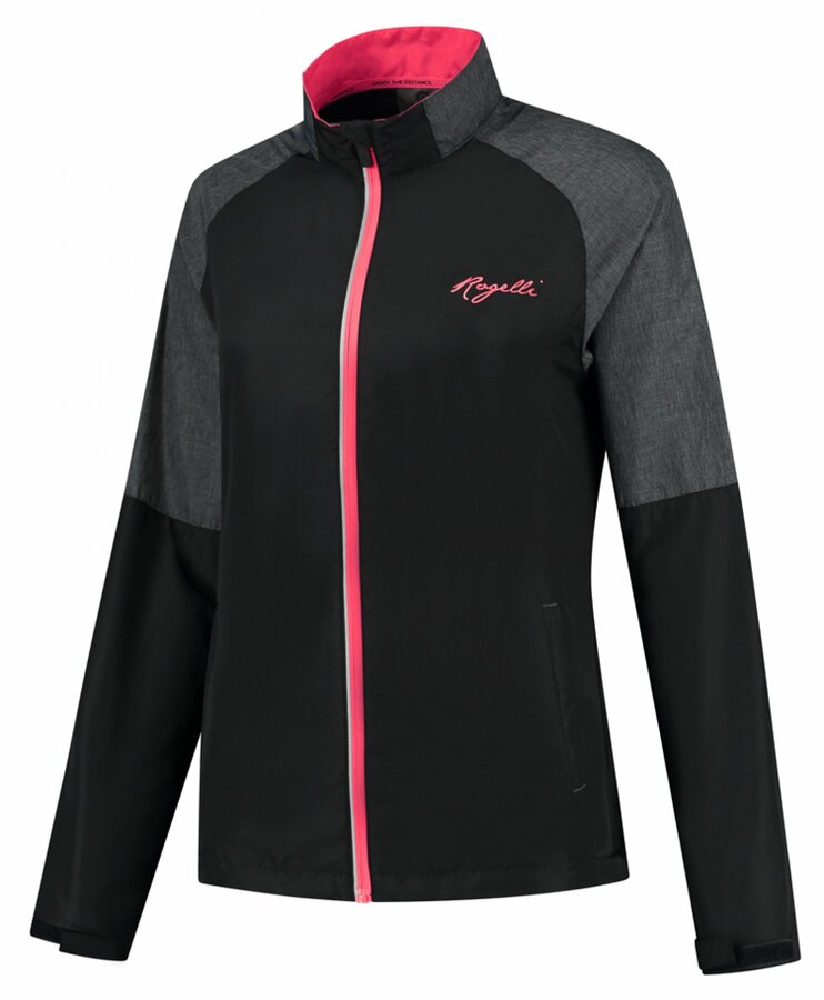Dámská běžecká větrovka Rogelli Enjoy černo-šedo-růžová ROG351112