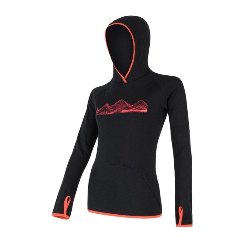 Dámská mikina Sensor MERINO UPPER MOUNTAINS černá 18200041