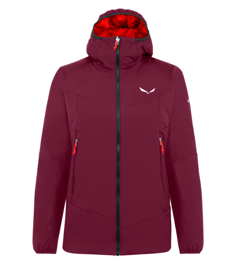 Dámská zimní bunda Salewa Ortles Tirolwool Responsive stretch hooded rhodo red 28248-6360