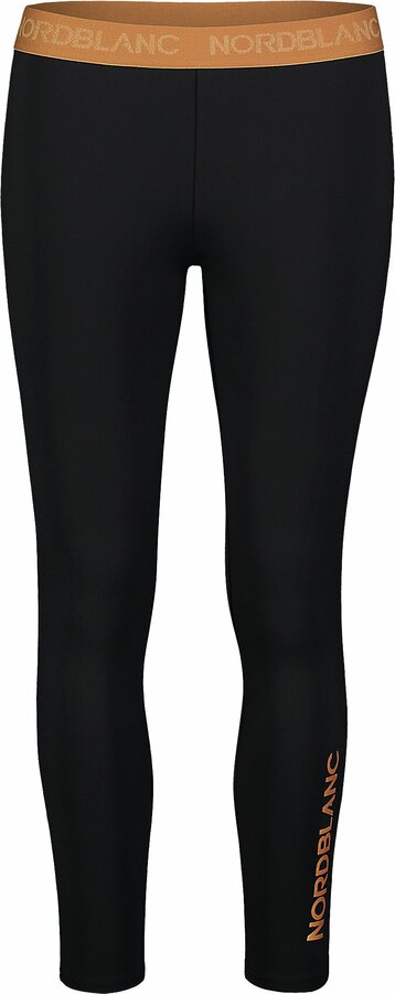 Dámské fitness legíny Nordblanc Flexibility černo-oranžová NBSPL7454_CRN