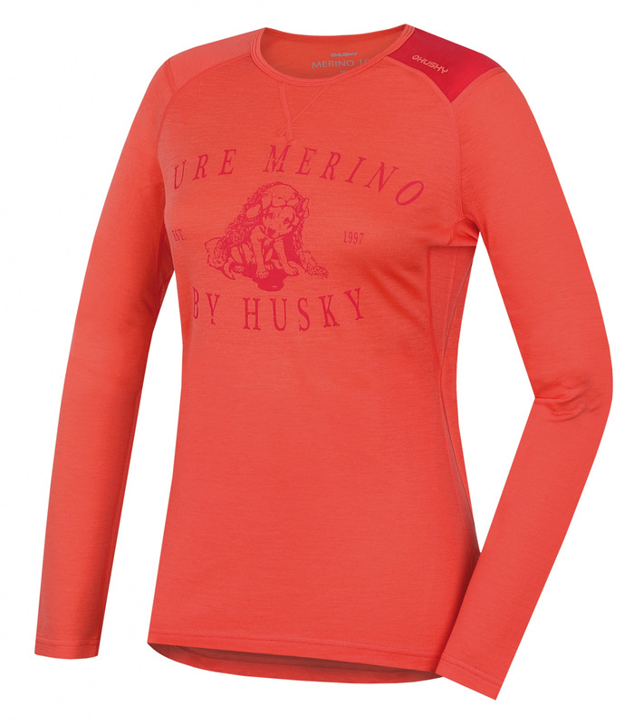 Dámské merino triko Husky Puppy broskvová