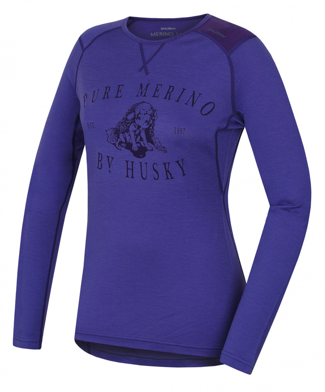 Dámské merino triko Husky Puppy šedofialová