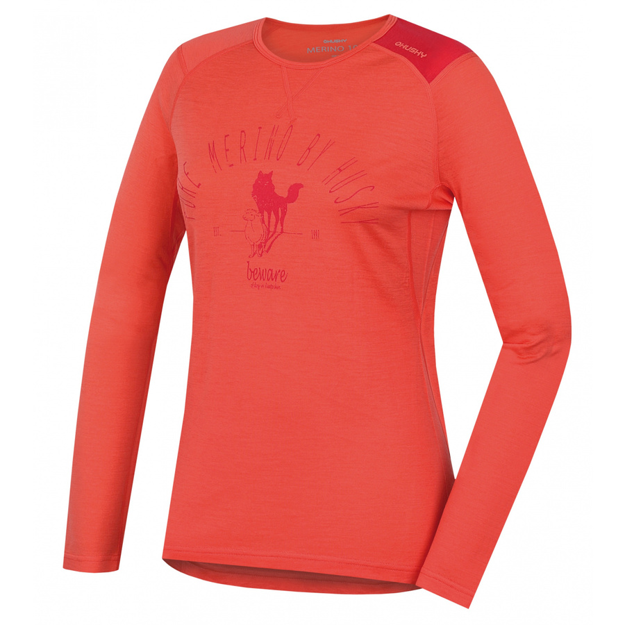 Dámské termo triko dl. rukáv Husky Merino Sheep broskvová