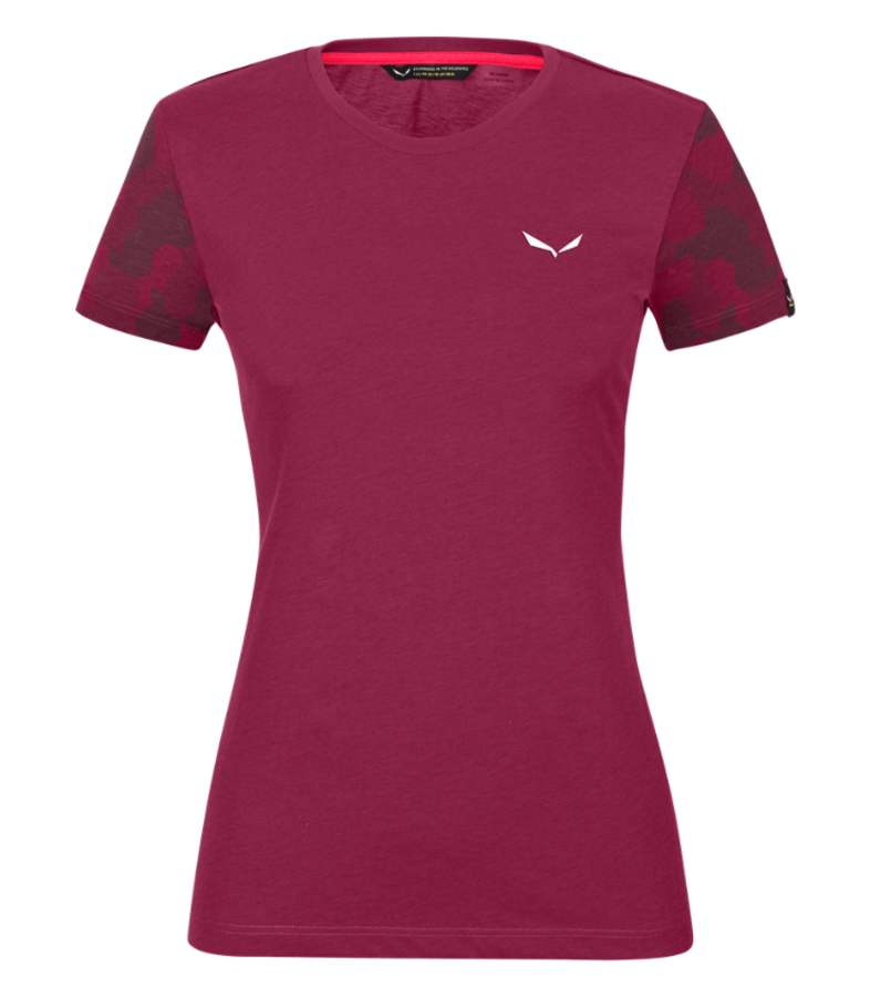 Dámské tričko Salewa Camou Sleeve Dry rhodo red melange 28260-6368
