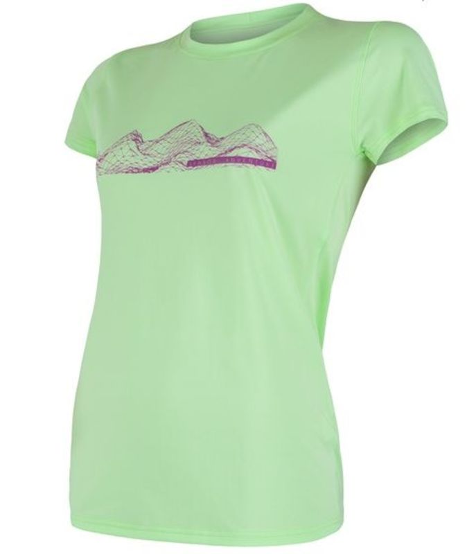 Dámské triko Sensor Coolmax Fresh PT Mountains kr.rukáv sv.zelená 18100031