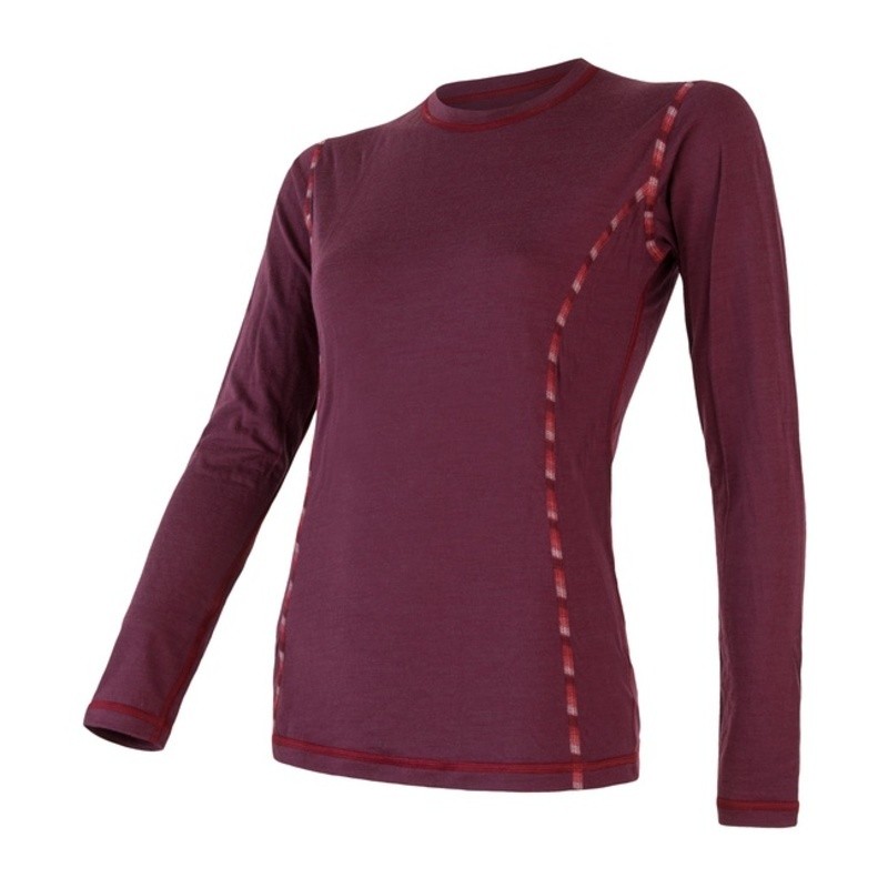 Dámské triko Sensor MERINO AIR tm. vínová 18200006