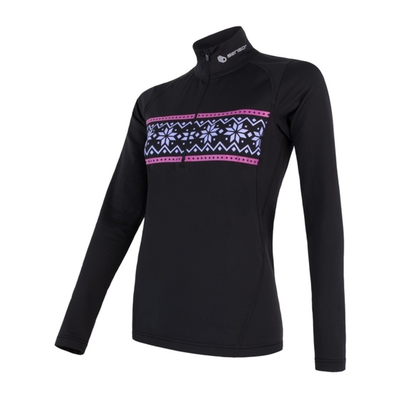 Dámské triko Sensor THERMO černá/vzor 17200060