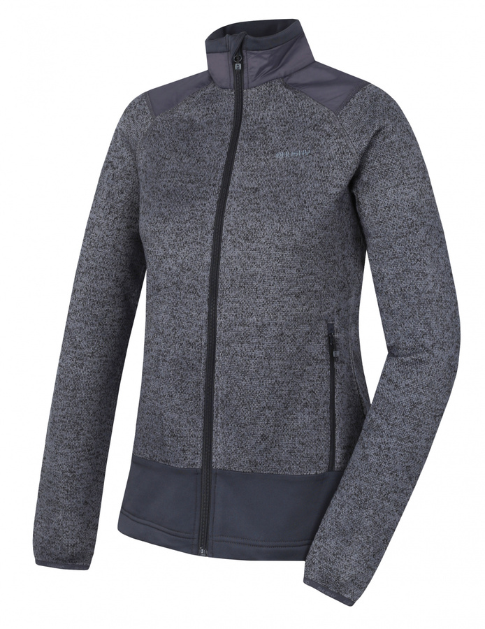 Dámský fleecový svetr na zip Husky Alan L tm. šedá