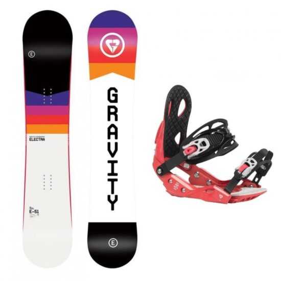Gravity Electra 21/22 dámský snowboard + Gravity G2 Lady Black/Berry vázání + nářadí zdarma - 144 cm + M (EU 38-42)