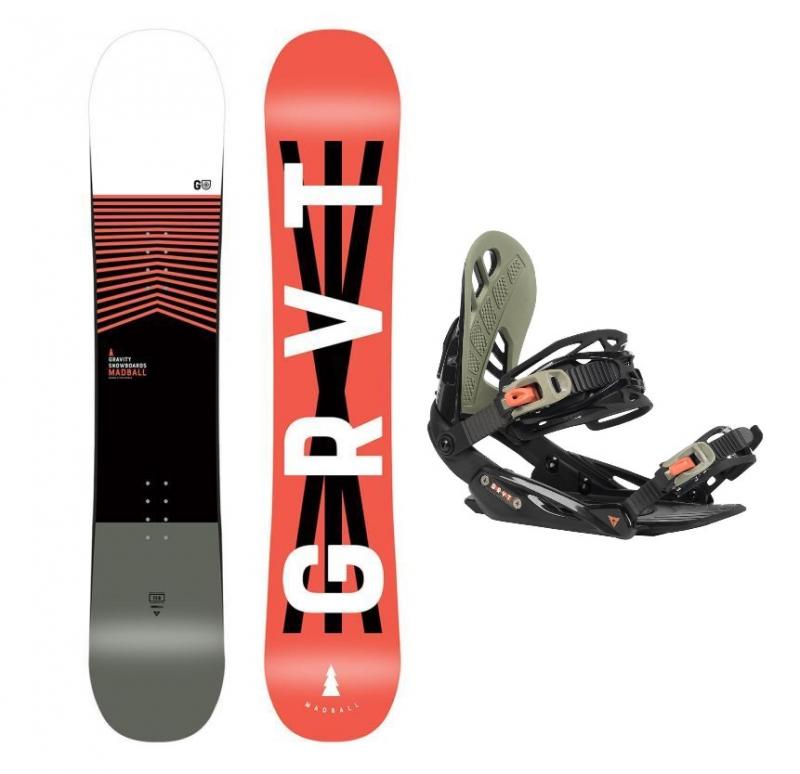 Gravity Madball 21/22 pánský snowboard + Gravity G1 black/chilli/pepper vázání + nářadí zdarma - 159 cm + M (EU 39