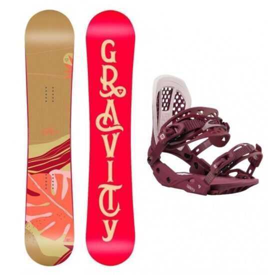 Gravity Trinity 19/20 dámský snowboard + Gravity G3 Lady berry vázání + obal zdarma - 144 cm + M (EU 38-42)