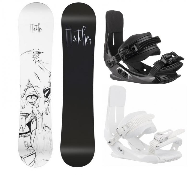 Hatchey Felix juniorský snowboard + Sp Junior 180 vázání - 125 cm + white XS/S - EU 32-36