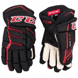 Hokejové rukavice CCM JetSpeed FT370 sr - černá-červená-bílá