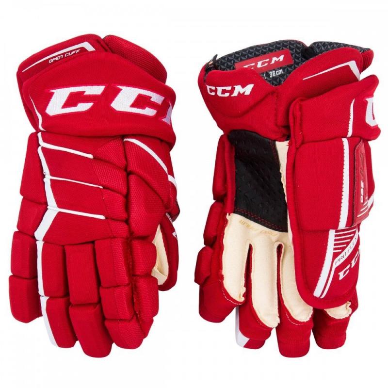 Hokejové rukavice CCM JetSpeed FT390 sr - černá-červená-bílá