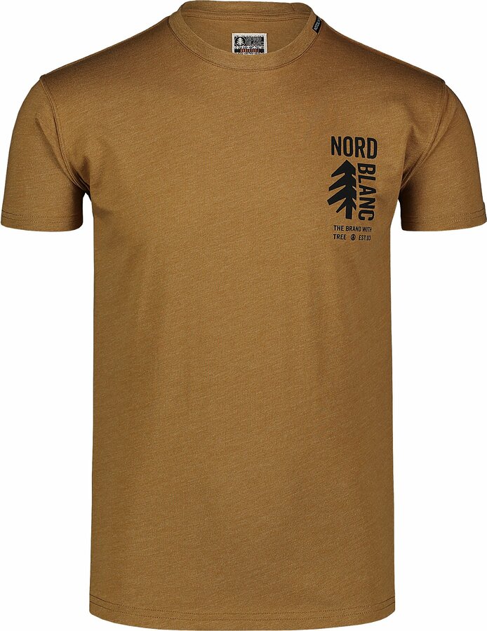 Pánské bavlněné triko Nordblanc SARMY hnědé NBSMT7390_PUH