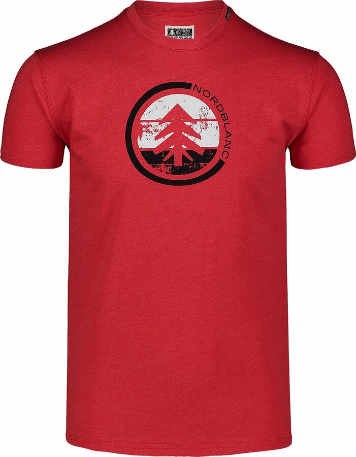 Pánské bavlněné triko Nordblanc TRICOLOR červené NBSMT7397_TCV