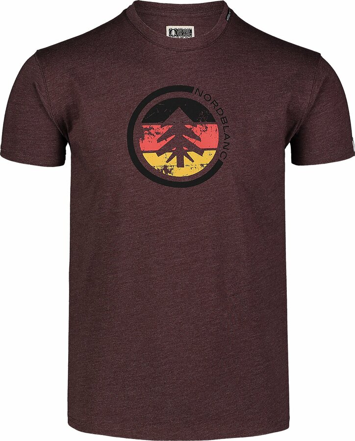 Pánské bavlněné triko Nordblanc TRICOLOR hnědé NBSMT7397_RUH