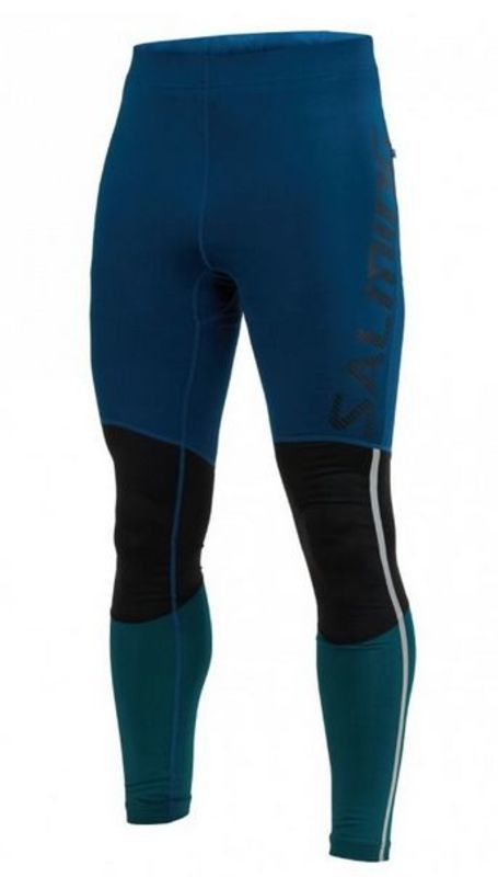 Pánské legíny Salming Grand Tights Men Posiedon Blue/Black/Deep Teal