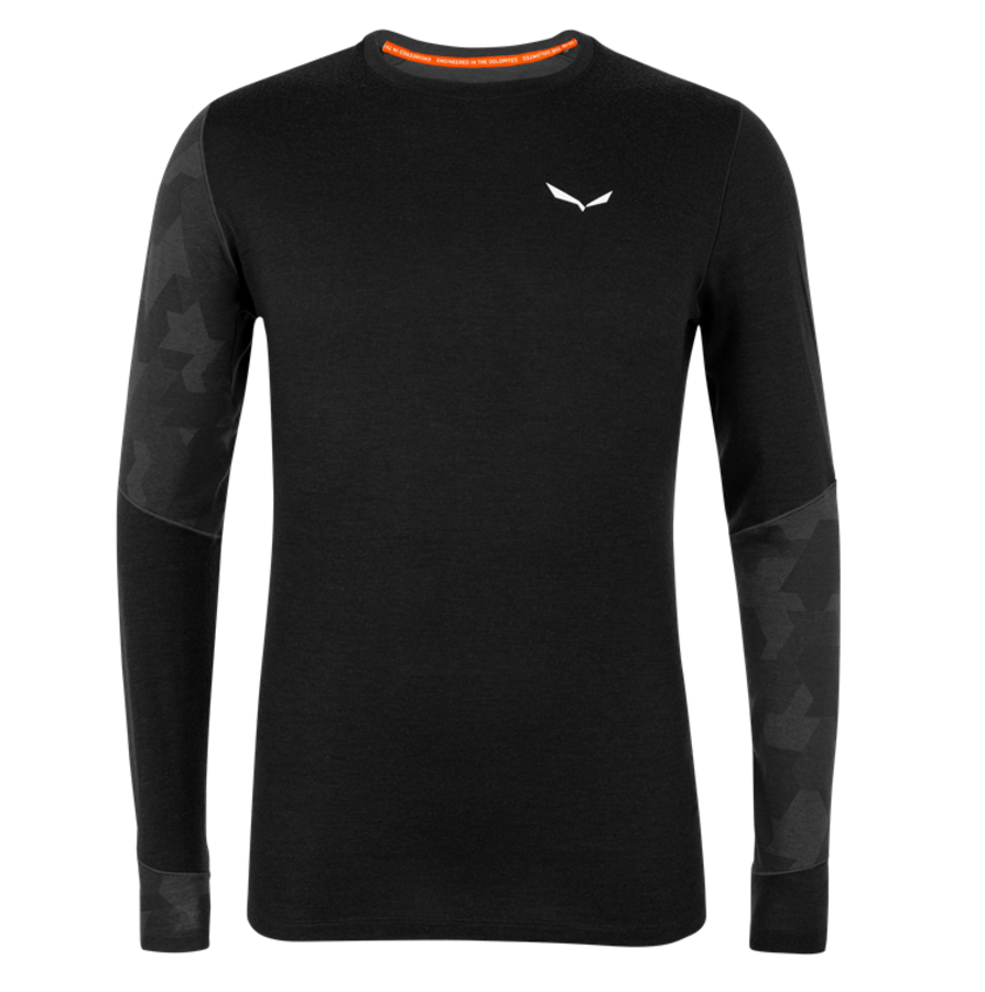 Pánské termo triko Salewa Cristallo warm merino responsive black out 28205-0910