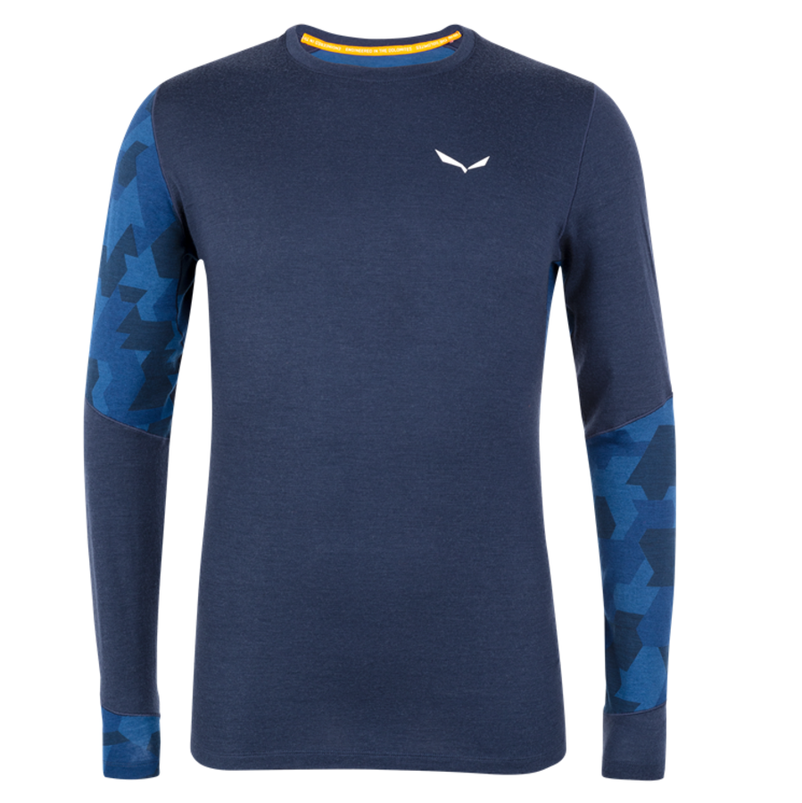 Pánské termo triko Salewa Cristallo warm merino responsive navy blazer 28205-3960