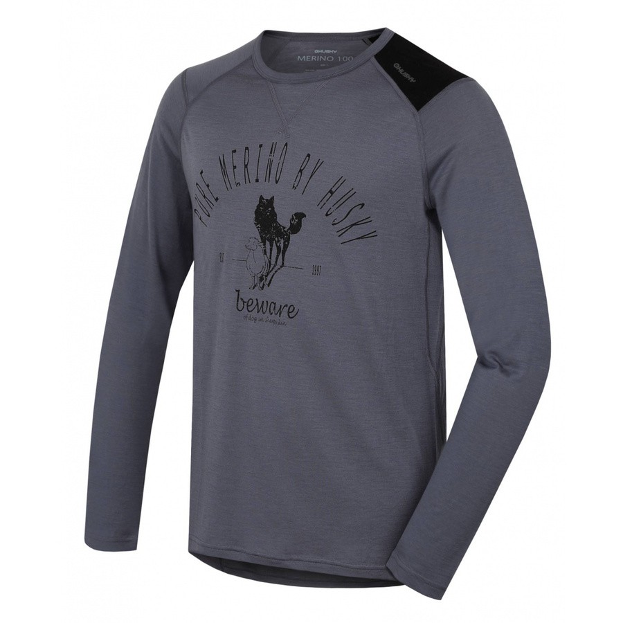 Pánské termo triko dl. rukáv Husky Merino Sheep šedá