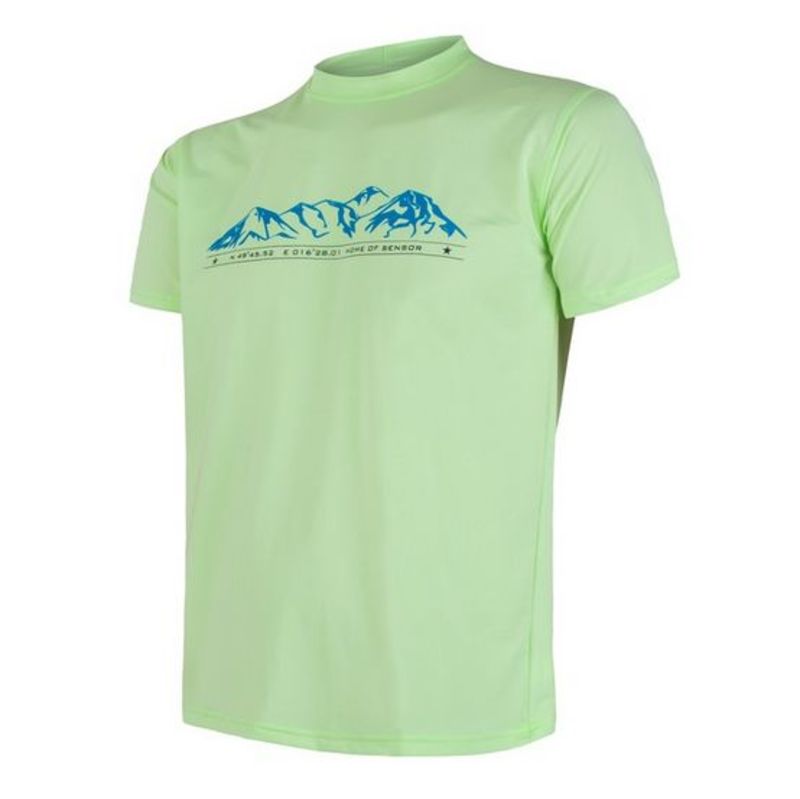 Pánské triko Sensor Coolmax Fresh PT Mountains kr.rukáv sv.zelená 18100028
