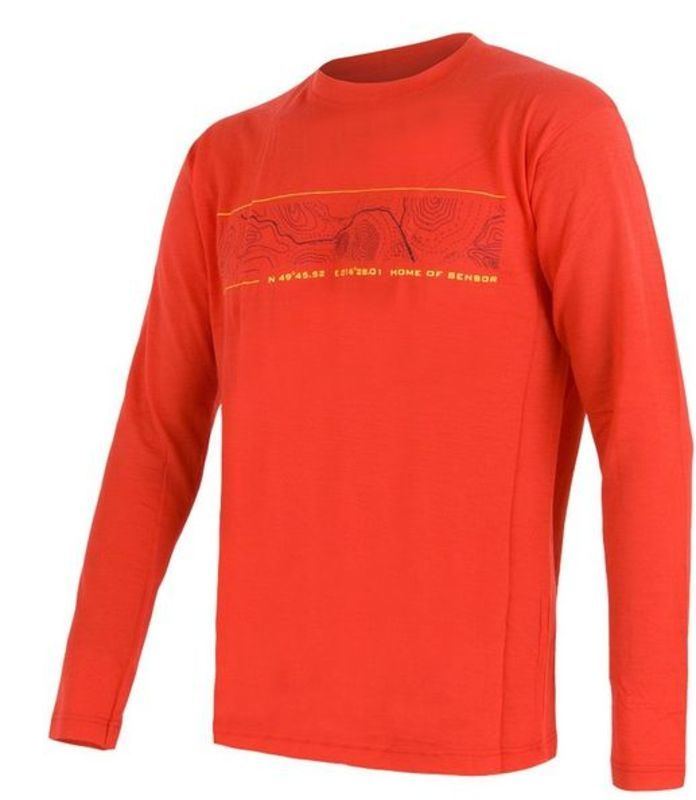 Pánské triko Sensor MERINO ACTIVE PT GPS červená 12110037