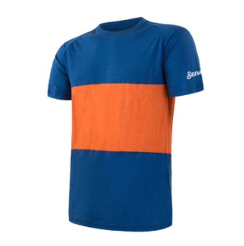 Pánské triko Sensor MERINO AIR PT kr.rukáv modrá/oranžová 18100007