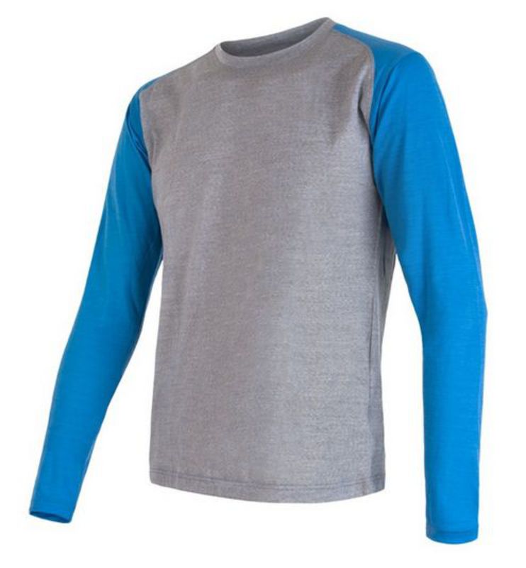 Pánské triko Sensor MERINO WOOL PT LOGO šedá/modrá 16200100