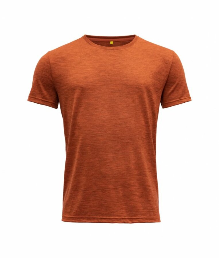Pánské vlněné tričko s krátkým rukávem Devold Eika GO 181 280 B 087A oranžová
