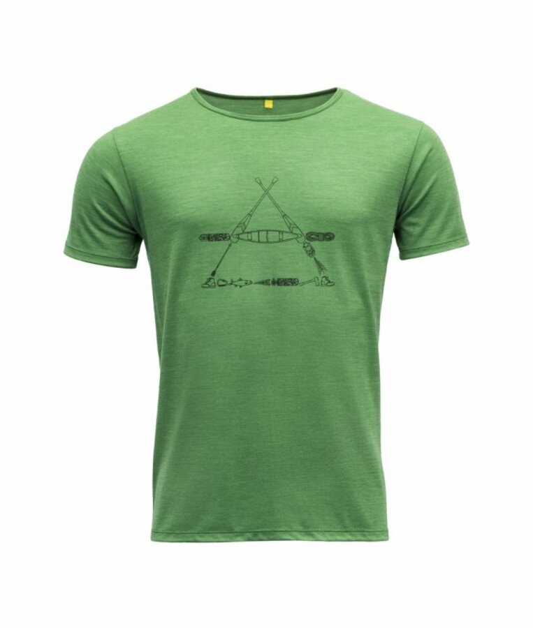 Pánské vlněné tričko s krátkým rukávem Devold Vasset GO 293 280 J 412A zelená