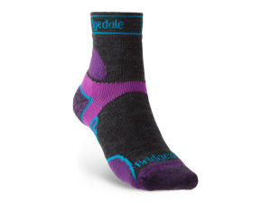 Ponožky Bridgedale TRAIL RUN LW T2 MS 3/4 CREW WOMEN'S Charcoal/Purple/260