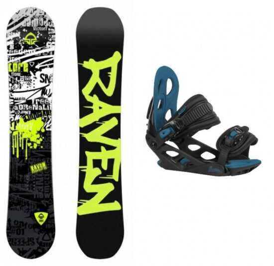 Raven Core Junior ABS 2019 dětský snowboard + vázání Gravity G1 Jr black/blue - 110 cm + S (EU 32-37)