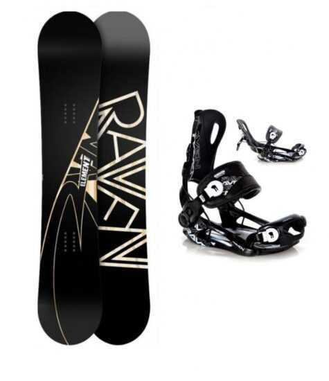 Raven Element carbon + vázání Raven Fastec FT black snowboardový set - 155 cm wide + L (EU 42-44)