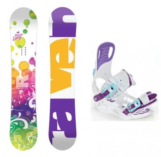 Raven Lucy CAP 2018 dívčí snowboard + vázání Raven Starlet White - 138 cm + S (EU 35-39)