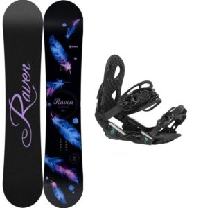 Raven Mia Black snowboard + Gravity G2 Lady Black vázání - 139 cm + M (EU 38-42)