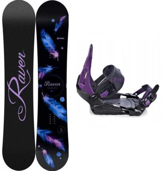 Raven Mia Black snowboard + Raven S200 violet vázání - 139 cm + S/M (EU 37-41)