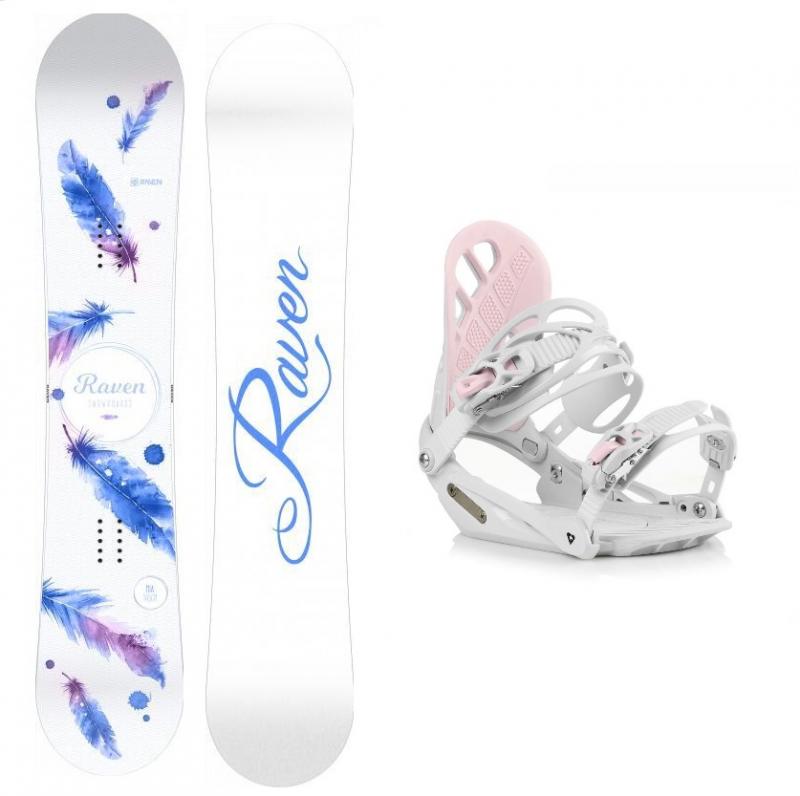 Raven Mia White dámský snowboard + Gravity G1 Lady white vázání - 139 cm + M (EU 38-42)