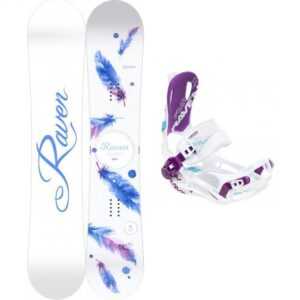 Raven Mia White snowboard + Raven FT 270 white/violet vázání - 139 cm + M (EU 39-42)