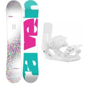 Raven Pearl 2020 dětský snowboard + Sp Junior 180 dětské snb vázání - 110 cm + white XS/S - EU 32-36