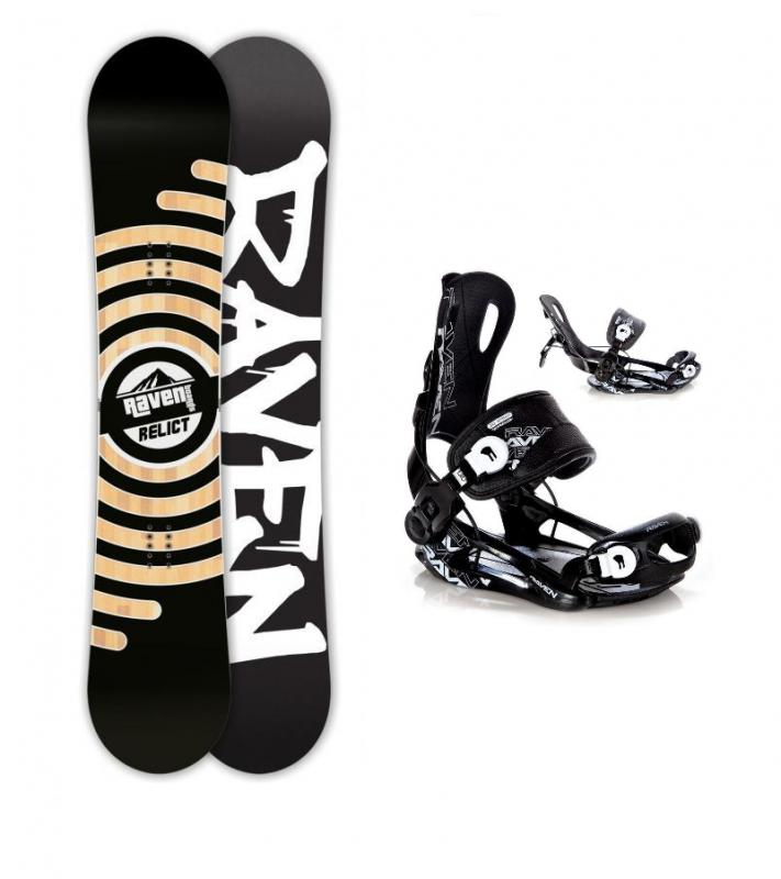 Raven Relict + vázání Raven Fastec FT black snowboardový set - 152 cm + L (EU 42-44)