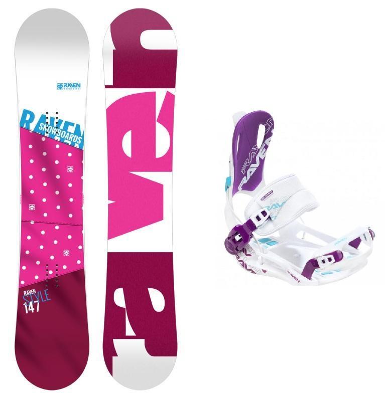 Raven Style Pink 2019/20 snowboard + Raven FT 270 white/violet vázání - 140 cm + M (EU 39-42)