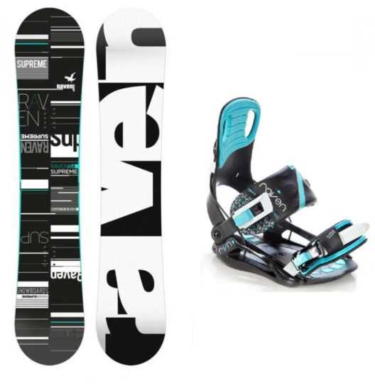 Raven Supreme 2018 black/mint dámský snowboard + vázání Raven Starlet black/mint - 139 cm + S (EU 35-39)