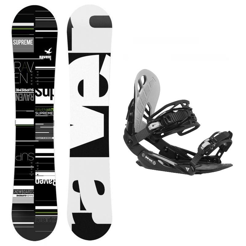 Raven Supreme black/lime snowboard + Gravity G1 black/light grey vázání - 148 cm + M (EU 39